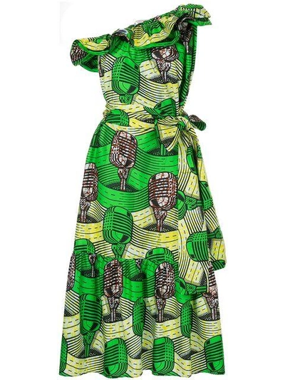 Shop Stella Mccartney Printed Maxi Dress In Green