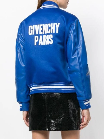 Shop Givenchy Oversized Bomber Jacket In Blue