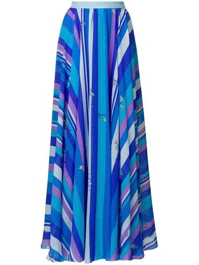 Shop Emilio Pucci Printed Maxi Skirt In Blue