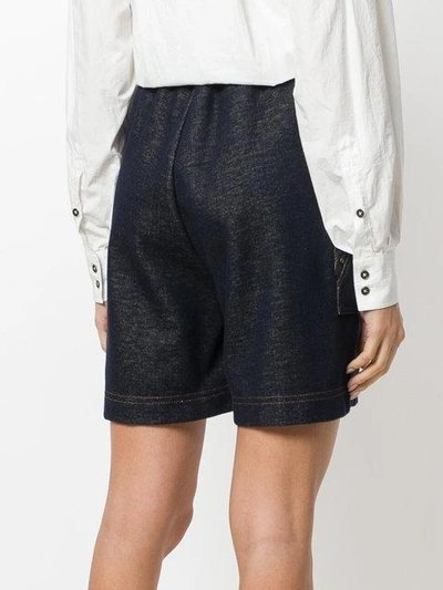 Shop Tomas Maier Knit Denim Short - Blue