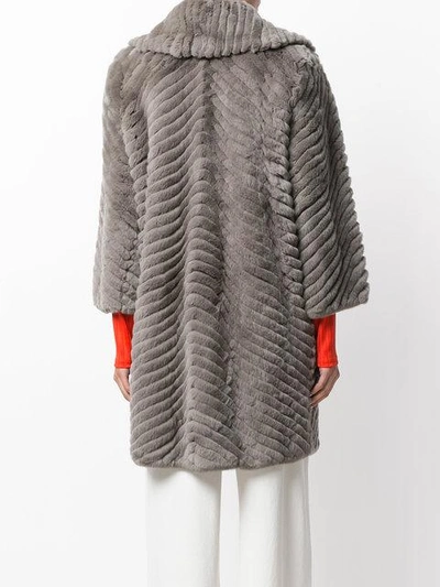 Shop Simonetta Ravizza Shearling Coat In Grey
