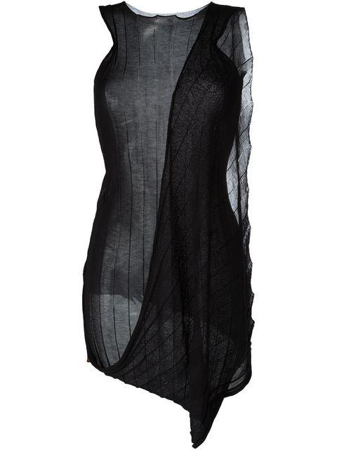 Masnada Draped Sleeveless Knit Top In Black | ModeSens
