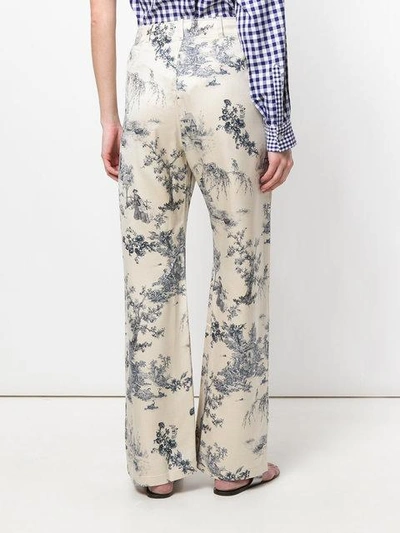 Shop Ermanno Gallamini Printed Style Flared Trousers