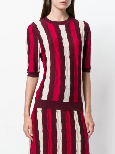 Shop Marni Cable Knit Top In Red
