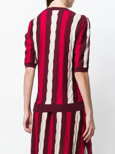 Shop Marni Cable Knit Top In Red