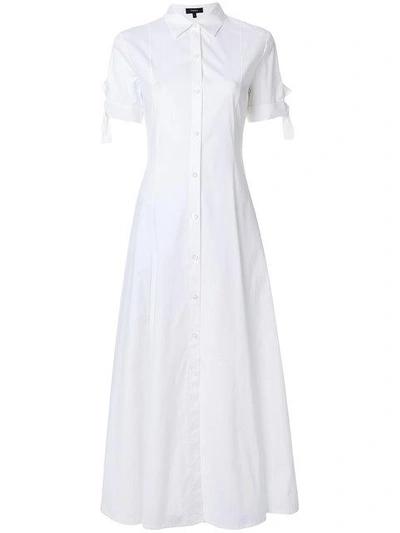 Shop Theory Tie Cuff Shirt Dress In White
