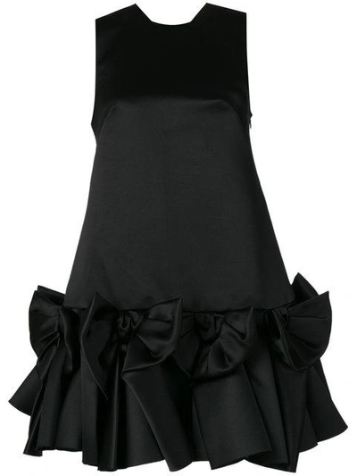 Shop Viktor & Rolf Bow Volant Mini Dress In Black
