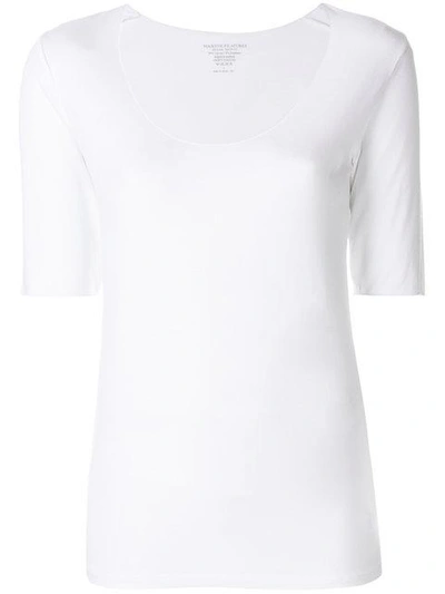 Shop Majestic Filatures Scoop Neck T-shirt - White