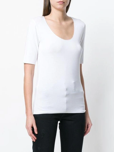 Shop Majestic Filatures Scoop Neck T-shirt - White