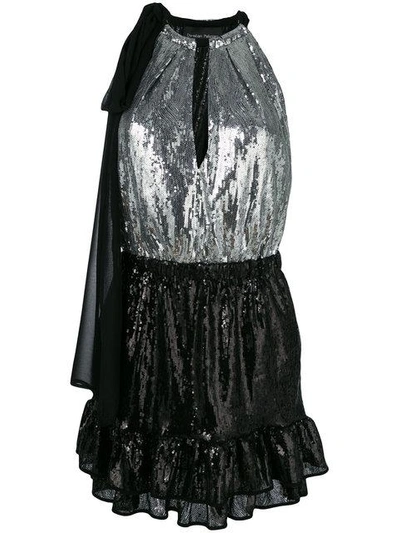 Shop Christian Pellizzari Two-tone Sequinned Dress In Black