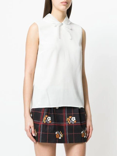 Shop Miu Miu Voile Collar Blouse - White