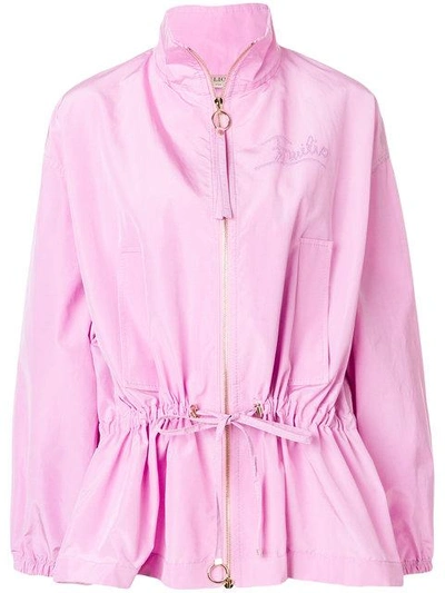 Shop Emilio Pucci Zipped Drawstring Jacket In Pink