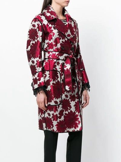 floral belted coat