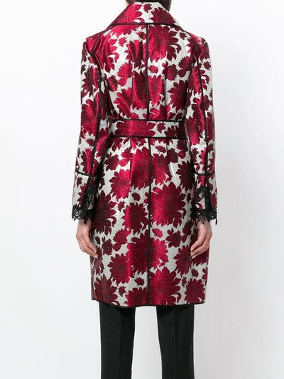 floral belted coat