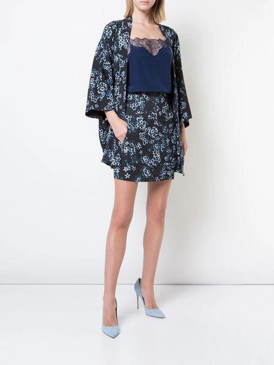 Shop Fleur Du Mal Floral Print Kimono In Blue