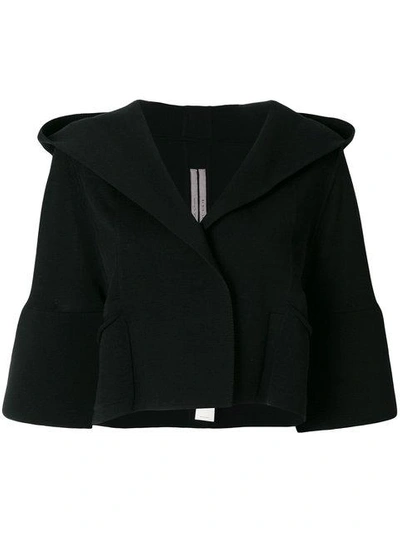 Shop Rick Owens Structured Hooded Jacket In Black