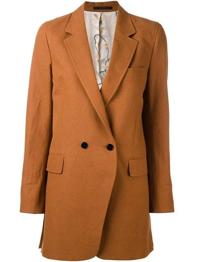 Shop Paul Smith Double-breasted Midi Coat In Brown