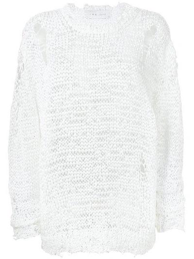 Shop Iro Holey Knitted Jumper - White