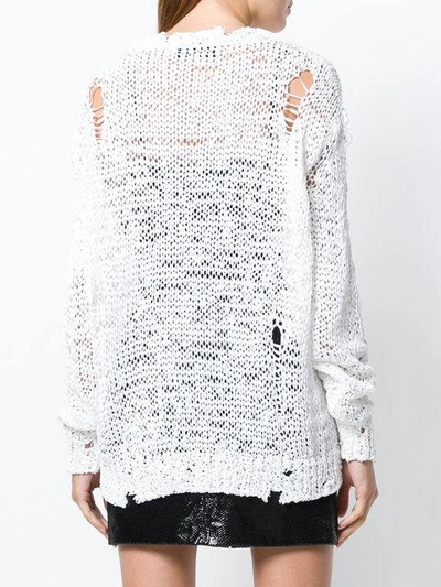 Shop Iro Holey Knitted Jumper - White