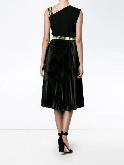 Shop Christopher Kane Studded One Shoulder Dress - Black