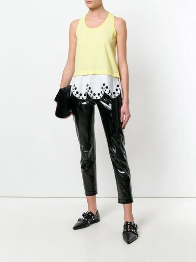 Shop Emilio Pucci Open Embroidery Layered Tank