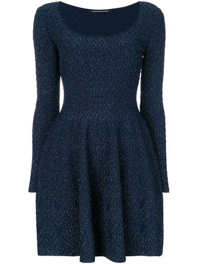 Shop Antonino Valenti Slim-fit Scoop Neck Dress - Blue