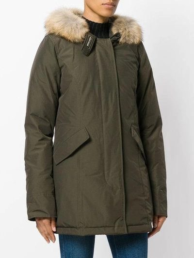 Shop Woolrich Hooded Parka - Green