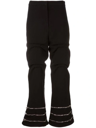 Shop Jw Anderson Zip Detail Gathered Trousers