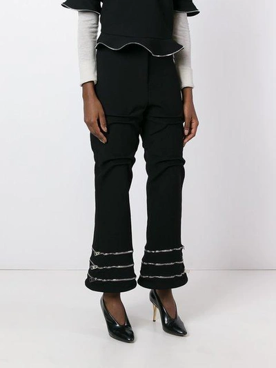 Shop Jw Anderson Zip Detail Gathered Trousers