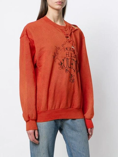 Shop Ottolinger Tied Patch Sweatshirt In Red