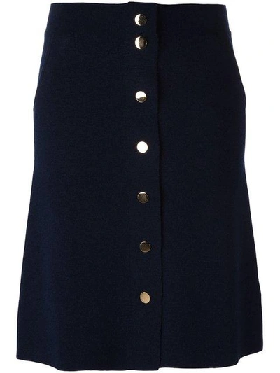 Shop Allude Buttoned Skirt In Blue