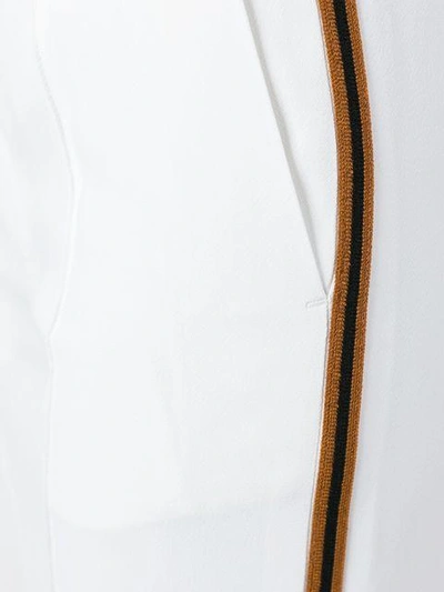 Shop Chloé Straight Leg Piped Trousers In White