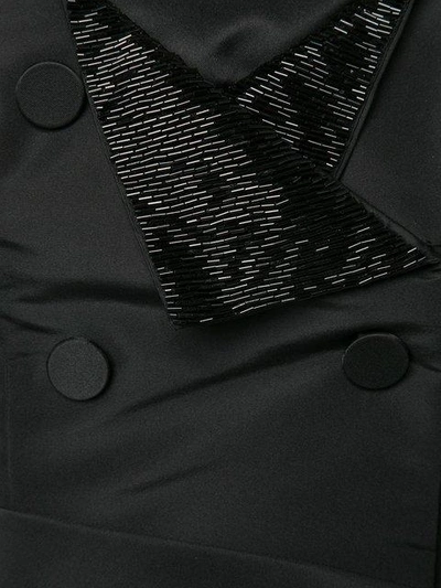 Shop Carolina Herrera Button Detailing Strapless Gown In Black