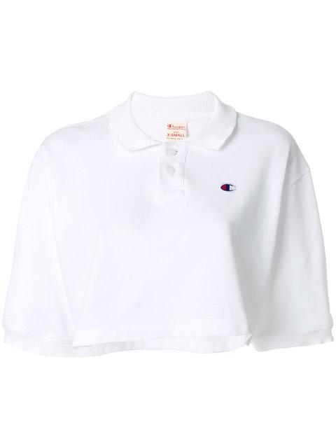 white cropped polo