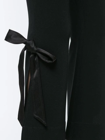 Shop Cinq À Sept Side Ribbon Cropped Trousers In Black