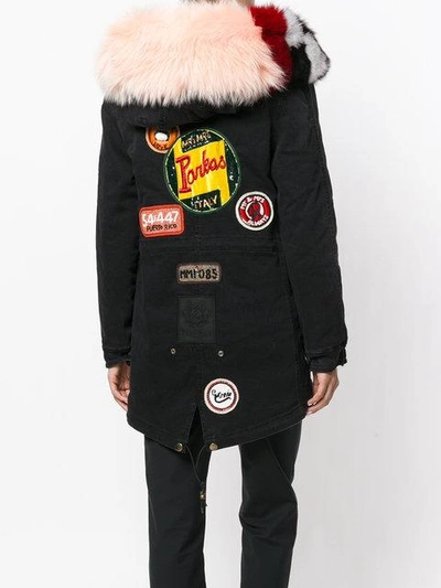 Shop Mr & Mrs Italy Patched Mid Parka In Black