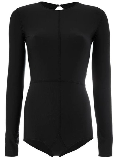 Shop Ann Demeulemeester Fitted Longsleeved Bodysuit In Black