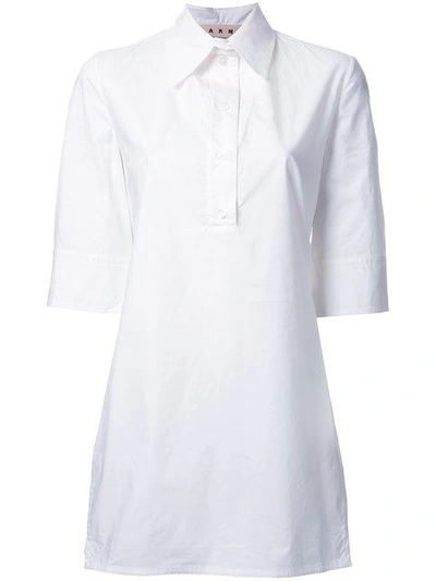 Shop Marni Fluted Poplin Shirt - White