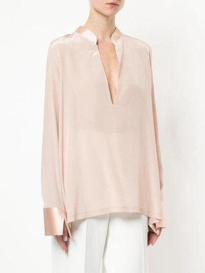 Shop Kacey Devlin V-neck Blouse - Pink & Purple