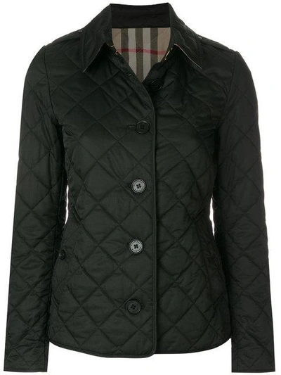 Shop Burberry Diamond Quilted Jacket - Black