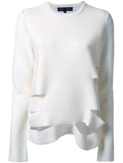 Shop Proenza Schouler Slashed Lightweight Jumper - White