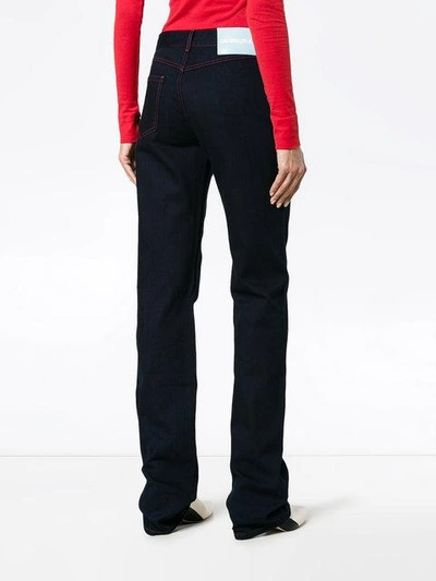 Shop Calvin Klein 205w39nyc Flared Jeans With Contrast Stitching In Blue