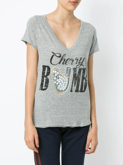 Shop Andrea Bogosian Cherry Bomb Print T In Grey