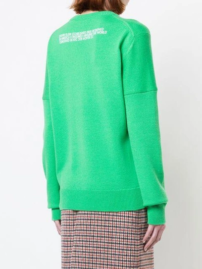 Shop Calvin Klein 205w39nyc Printed Text Sweatshirt - Green
