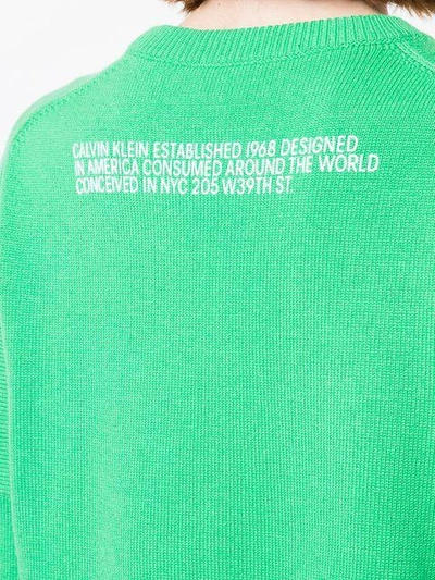 Shop Calvin Klein 205w39nyc Printed Text Sweatshirt - Green