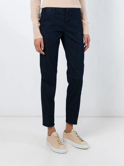 Shop J Brand Straight Leg Cropped Jeans In Blue