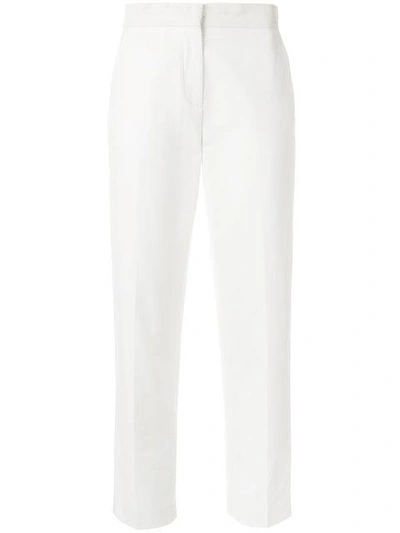 Shop Moncler Slim Trousers In White