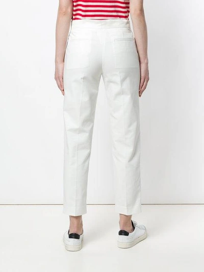 Shop Moncler Slim Trousers In White