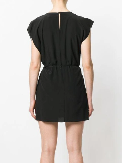 Shop Saint Laurent Tie Waist Mini Dress In Black