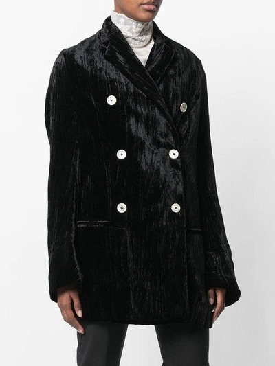 Shop Ann Demeulemeester Tailored Double Breasted Coat In Black